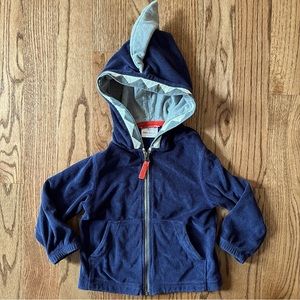 🆕 Hanna Andersson shark toweling zip up hoodie 90 cm